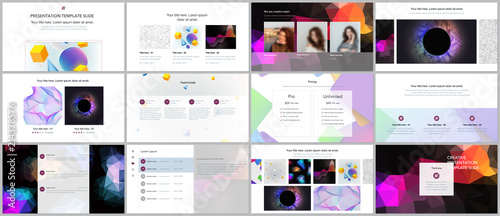 Minimal presentation, portfolio templates with vibrant geometric backgrounds made simple shapes in hipster style. Brochure cover vector design. Presentation slides for flyer, leaflet, brochure, report