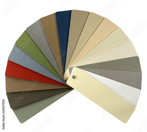  Vinyl siding color sampler for exterior walls, isolated on white