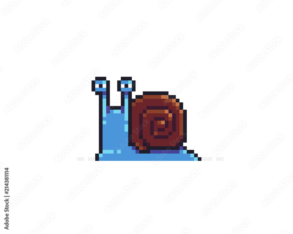 Fototapeta premium Pixel art snail