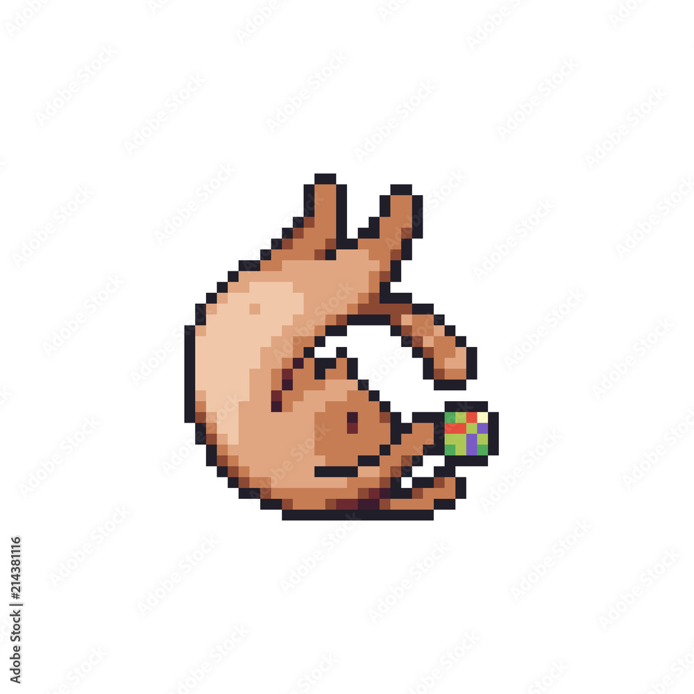Fototapeta premium Pixel art cat