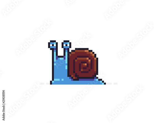Pixel art snail