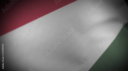 Flag of Hungary - Photo realistic close up of waving flag. Extreme depth of field. 3d Render.