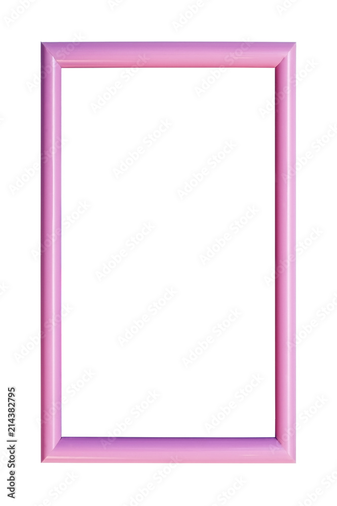 Pink frame for photographs on a white background. Isolated. Vertical Pink frame for photographs on a white background. Isolated. Vertical