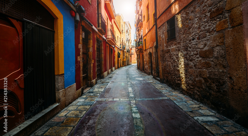Tarragona, Catalonia, Spain narrow streets in historic centre