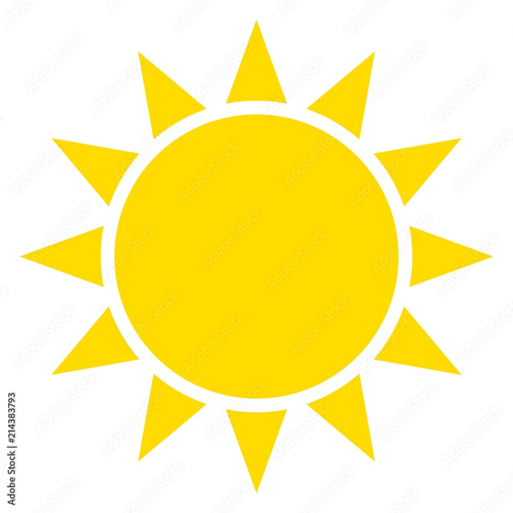 Sonne oder Sonnenschein als Vektor auf einem weißen isolierten Hintergrund Sonne oder Sonnenschein als Vektor auf einem weißen isolierten Hintergrund