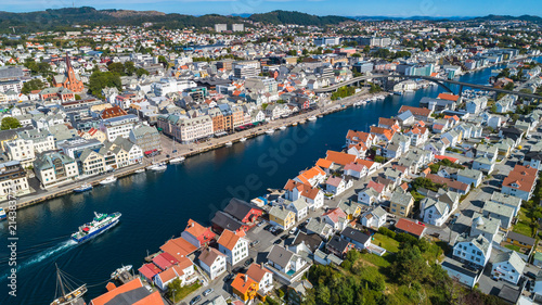 Aerial view of Haugesund, Norway. photo