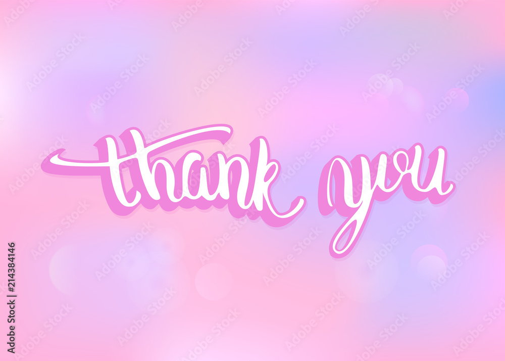 Thank you phrase geometric banner. Vector illustration.