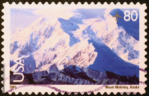 Mount McKinley on american postage stamp