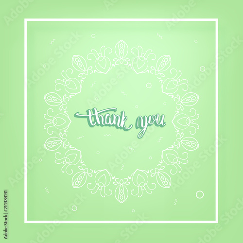Thank you phrase geometric banner. Vector illustration.