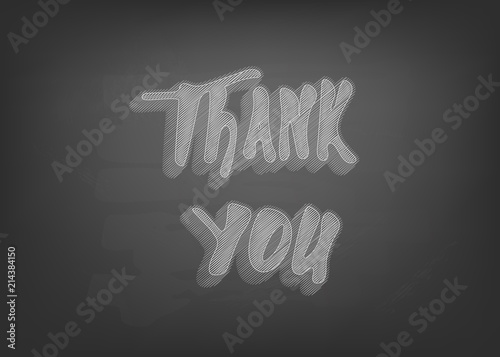Thank you phrase geometric banner. Vector illustration.