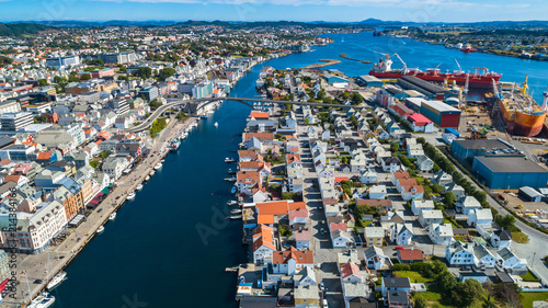Aerial view of Haugesund, Norway. photo