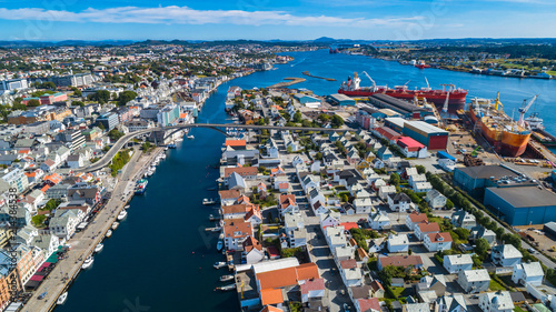 Aerial view of Haugesund, Norway. © mariusltu