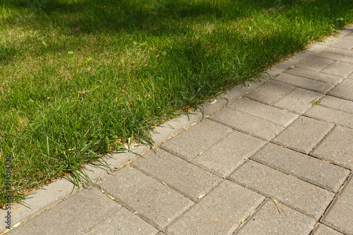 surface paved with road tiles