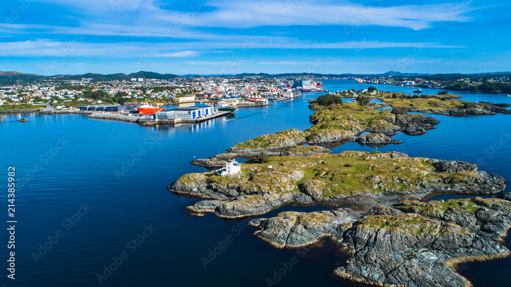 Fototapeta premium Aerial view Haugesund, Norway.