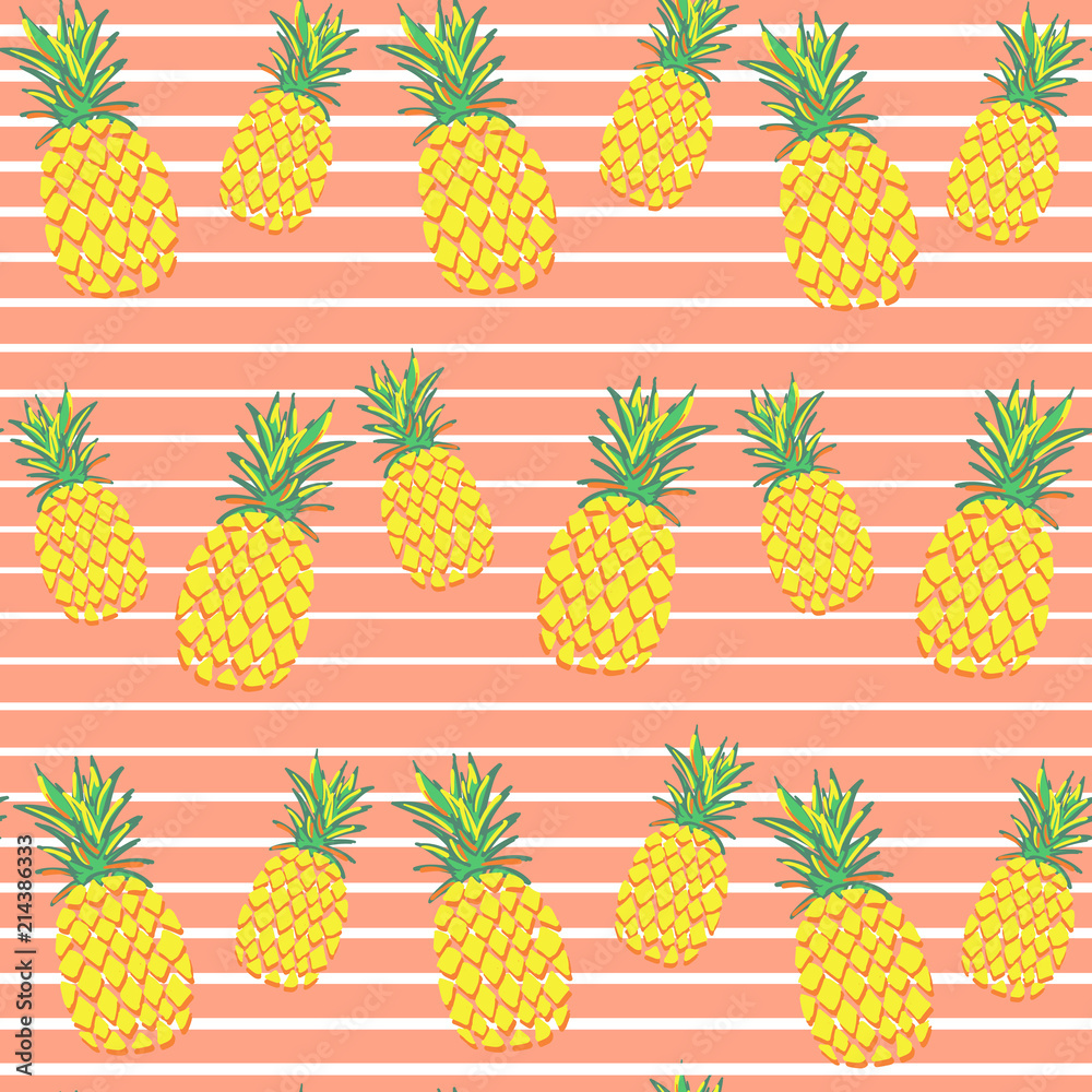 Vector Seamless Pineapple Pattern Vector Seamless Pineapple Pattern
