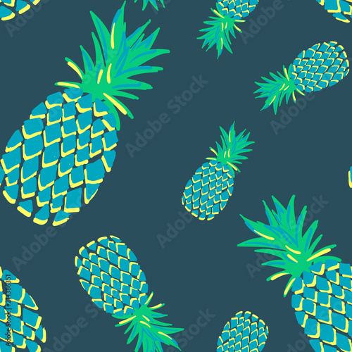 Vector Seamless Pineapple Pattern