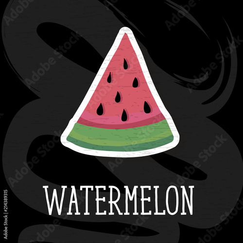 Watermelon Style Vector Illustration food fruit sweet Chalkboard photo