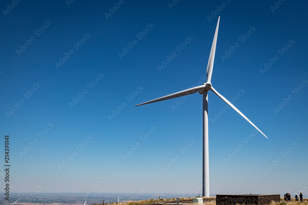 Visitors during a tour of the Wild Horse Wind and Solar Engery Center - Wind Turbines
