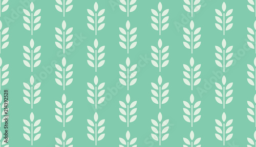 Seamless turquoise vintage wheat crops pattern vector