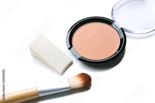 powder makeup with sponge isolate