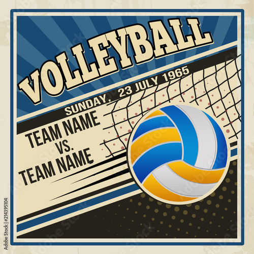Retro voleyball poster design