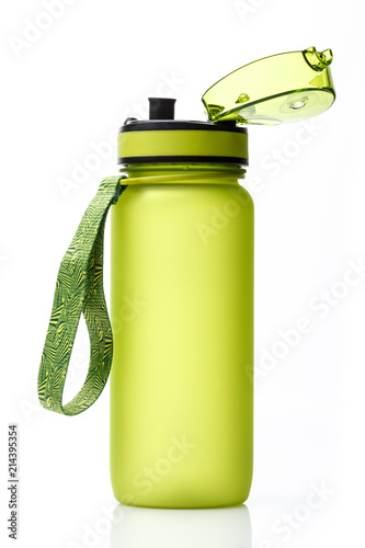 Frosted green drinking bottle for sport