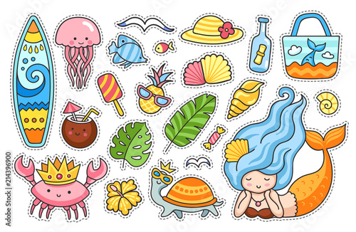 Summer stickers set.
