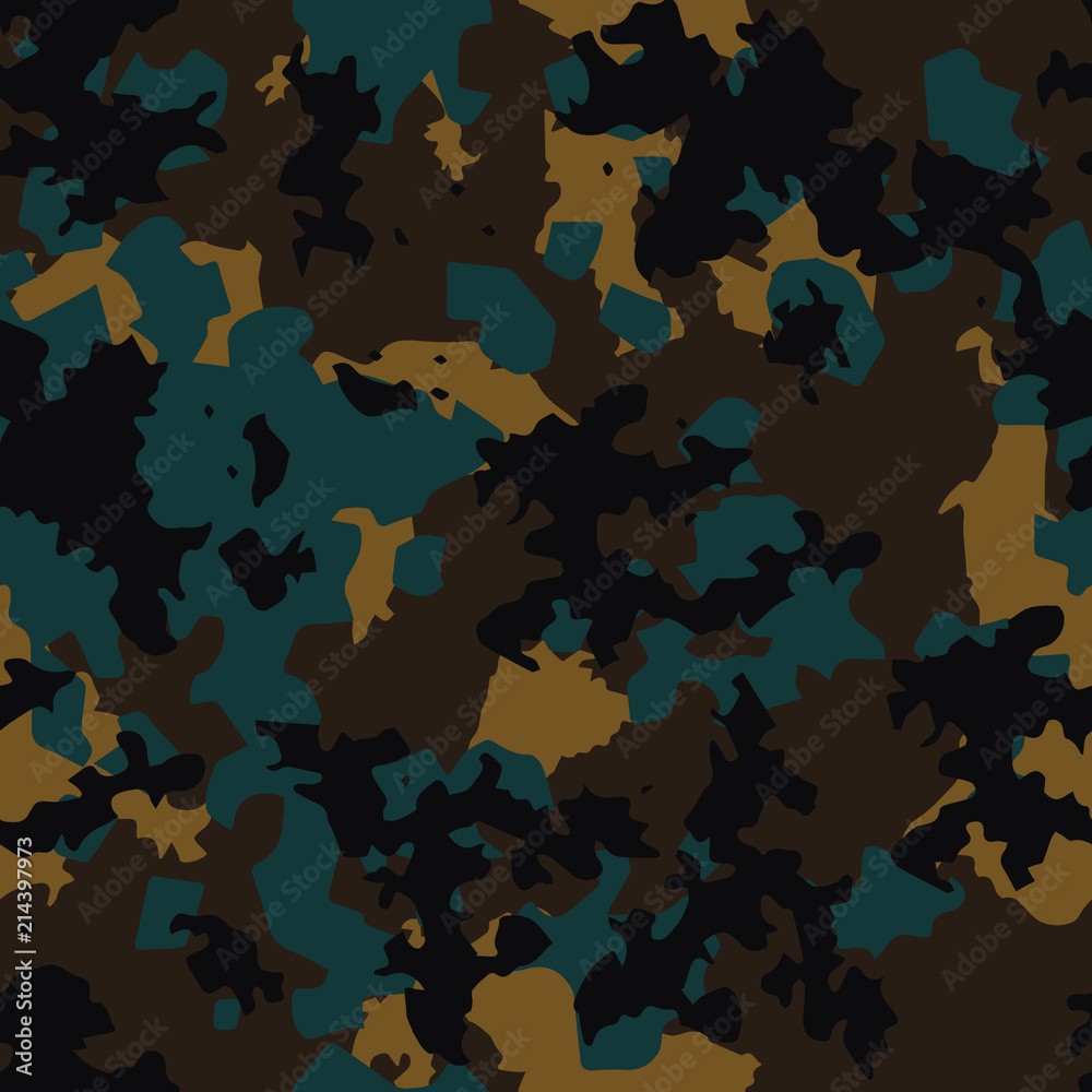Seamless brown and blue sharp spots camouflage fashion pattern Seamless brown and blue sharp spots camouflage fashion pattern