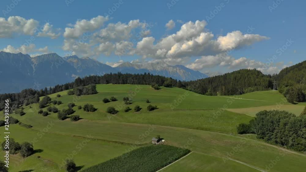 Flug Arial Shot Tirol Karwendel Nordkette Austria Amazing sunny day hills Flug Arial Shot Tirol Karwendel Nordkette Austria Amazing sunny day hills