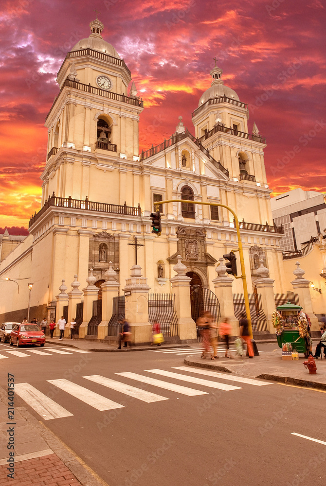 LIMA, PERU: San Pedro church in the city downtown.