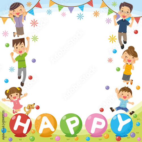 家族のフレーム「HAPPY」