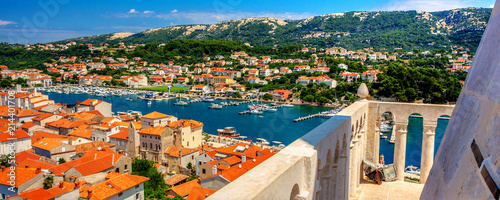 Town Rab on Croatian island from above