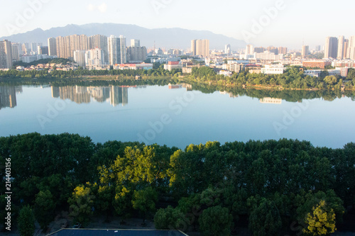 Landscape of Lake Nanhu in Jiujiang City, Jiangxi Province, China.