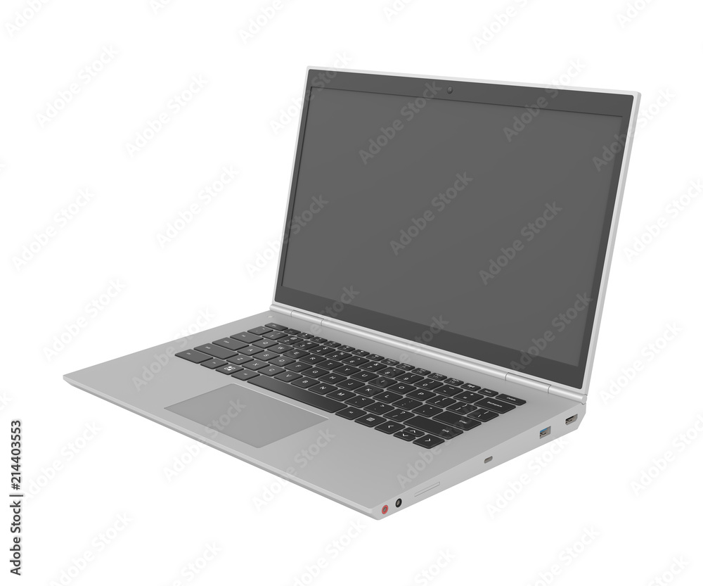 3D model of laptop isolated on white background 3D model of laptop isolated on white background