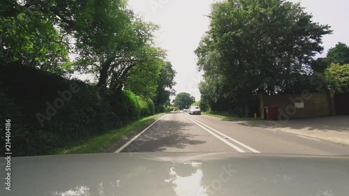 Car Driver's View Driving in UK Countryside near Portsmouth, Birdham. photo