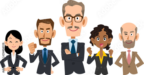 様々な人種のビジネスのチーム_上半身
