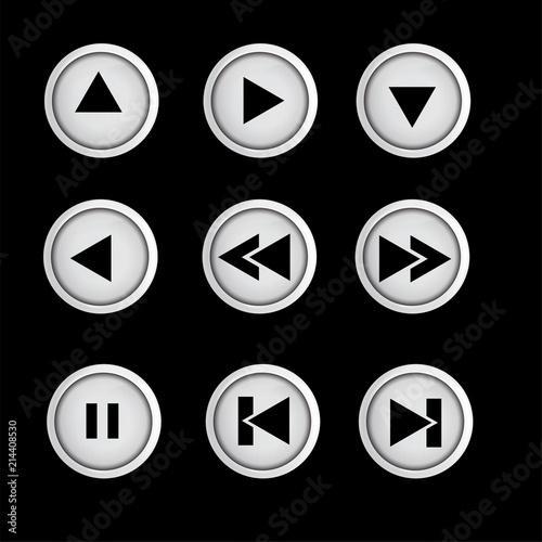 Triangle Play icon set vector template. icon sign element