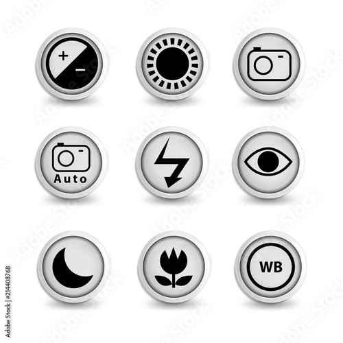 Camera Function icon set vector template. icon sign element