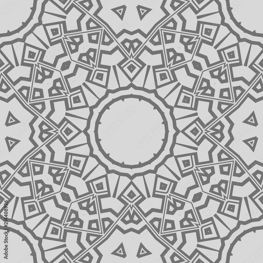 Obraz premium Beautiful tablecloth. Seamless lace pattern with geometric, floral element. Vector illustration.