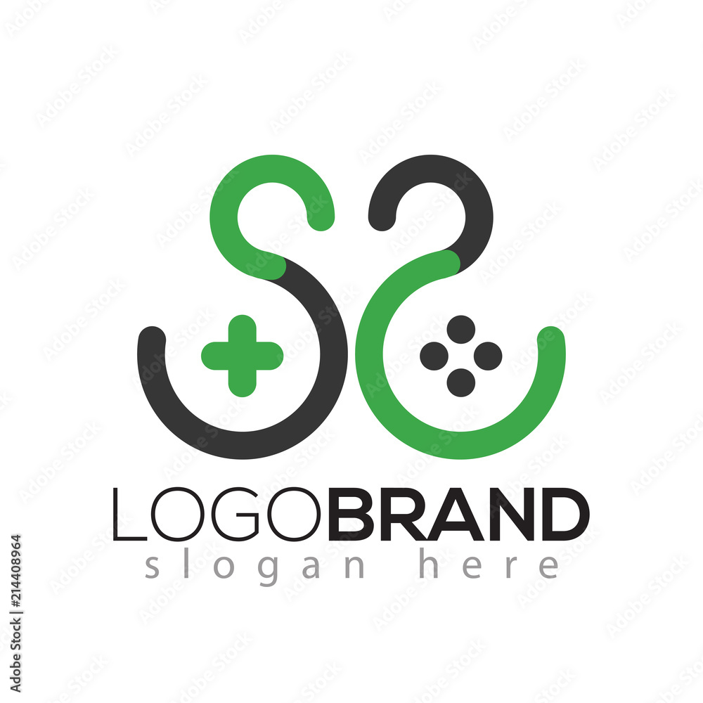 SE Initial letter game circle logo vector element. game logo template SE Initial letter game circle logo vector element. game logo template