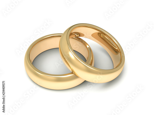 golden wedding rings concept illustration