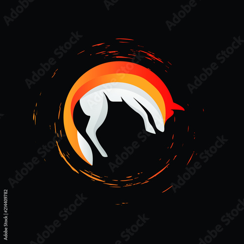 fox logo with splatter vector illustration download eps 10 file