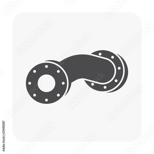Pipe icon and flange fitting for pipeline connection with valve and other pipe. For transportation liquid or gas i.e.crude, oil, natural gas, sewage, wastewater. Also for plumbing and irrigation.