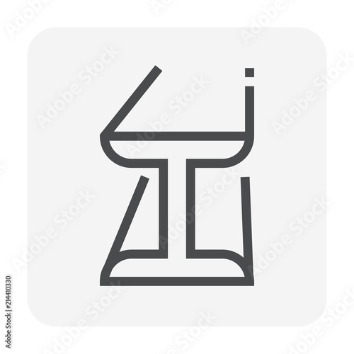 Steel product icon. I chanel profile shape. That alloy of iron from steel production industry and metallurgy used as beam, bar, frame, girder, structure in engineering, construction building material.