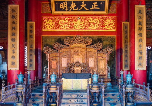The Emperor s throne the Forbidden City, Beijing, China.
