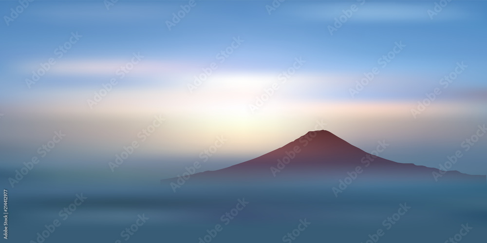 富士山　日本　風景　背景