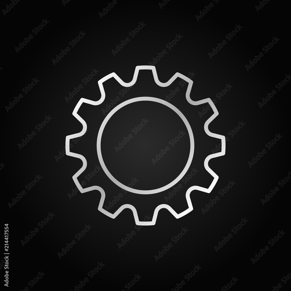 Cog or gear icon. Vector cogwheel linear sign