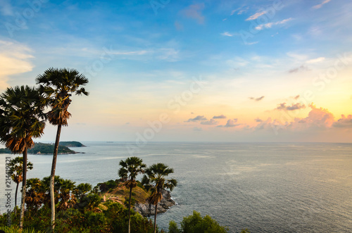 Sunset at Promthep cape, one of the most sunset viewpoint in Puket Thailand.