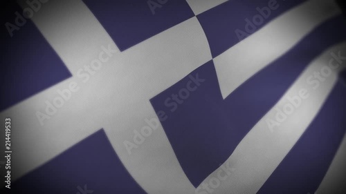 Flag of Greece  - Photo realistic close up of waving flag. Extreme depth of field. 3d Render.