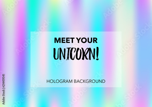 Magic Hologram Lights Vector Background. Soft Trendy Tender Pearlescent Rainbow Overlay. Rainbow Holographic Princess, Fairytale, Cute Girlie Paper. Unicorn Fairy Tale Rainbow Glitch Hologram Gradient